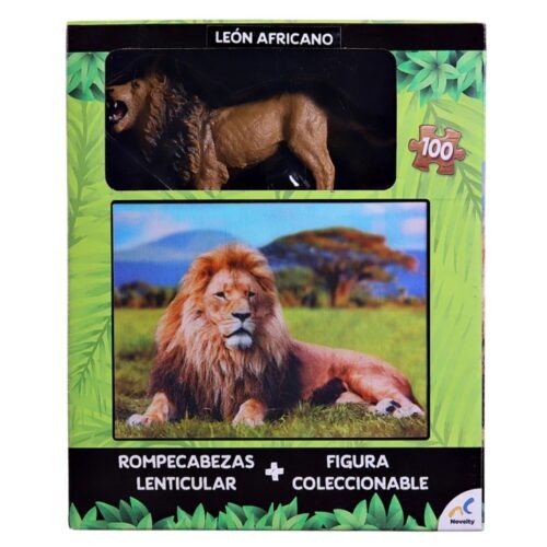 NatGio León Rompecabezas Lenticular 100 piezas + Figura